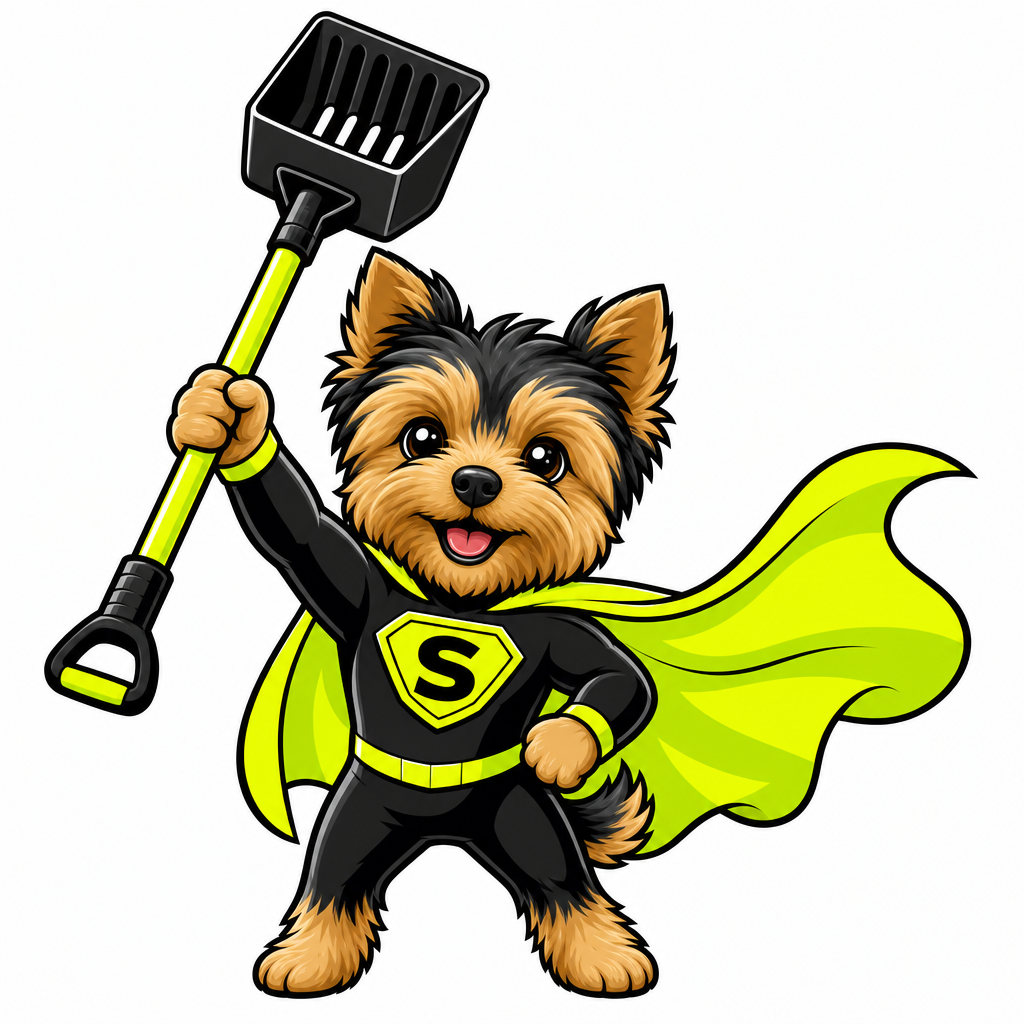 The Super Yorkie mascot — inspired by Peaches
